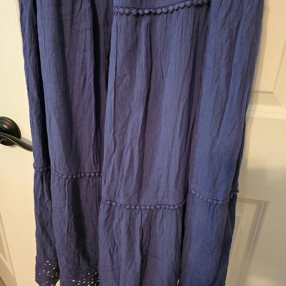 Motherhood Maternity Blue Sleeveless Tank Maxi Dress Small Flowy Button Gauze S - Picture 9 of 16